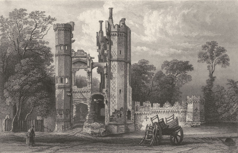 ESSEX. Remains of Nether Hall. Near Harlow. (Bartlett/Wright) 1834 old print